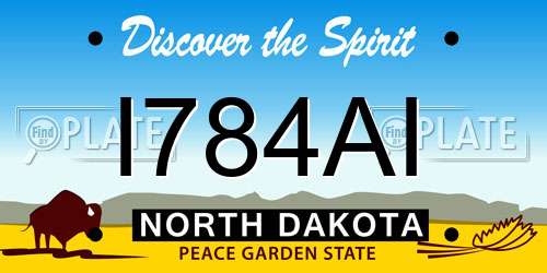 I784AI North Dakota License Plate