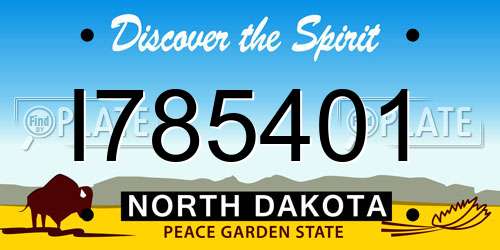I785401 North Dakota License Plate