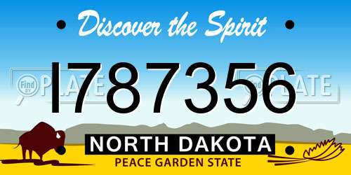 I787356 North Dakota License Plate