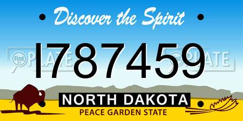 I787459 North Dakota License Plate