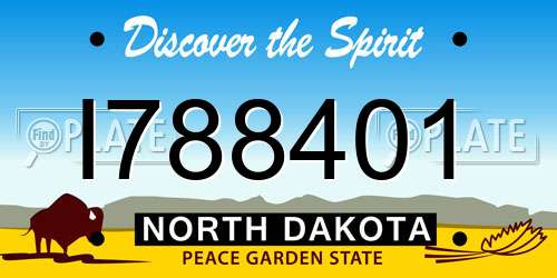 I788401 North Dakota License Plate