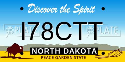 I78CTT North Dakota License Plate
