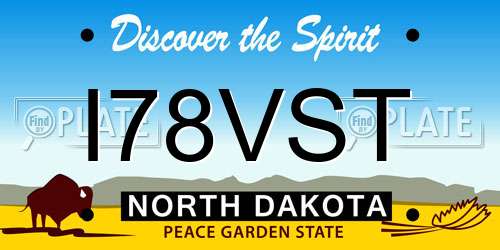 I78VST North Dakota License Plate