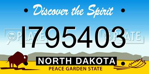 I795403 North Dakota License Plate