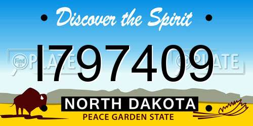 I797409 North Dakota License Plate