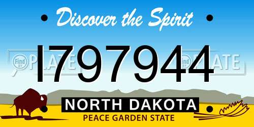 I797944 North Dakota License Plate