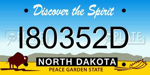 I80352D North Dakota License Plate