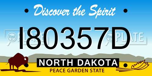 I80357D North Dakota License Plate
