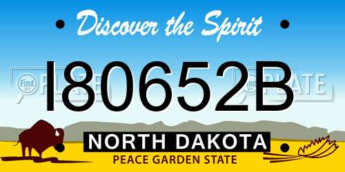 I80652B North Dakota License Plate