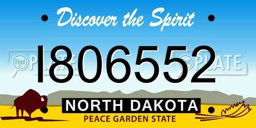 I806552 North Dakota License Plate