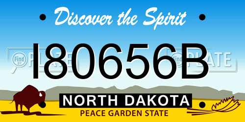 I80656B North Dakota License Plate