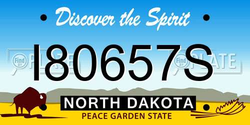 I80657S North Dakota License Plate
