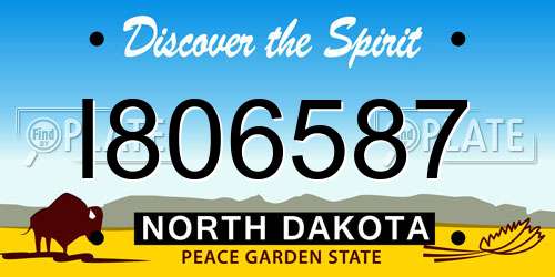 I806587 North Dakota License Plate
