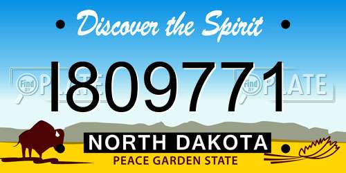 I809771 North Dakota License Plate