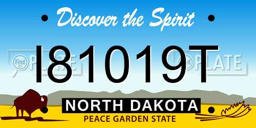 I81019T North Dakota License Plate