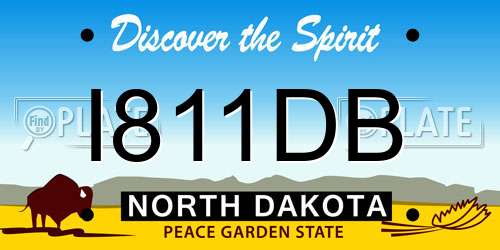 I811DB North Dakota License Plate