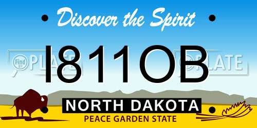 I811OB North Dakota License Plate