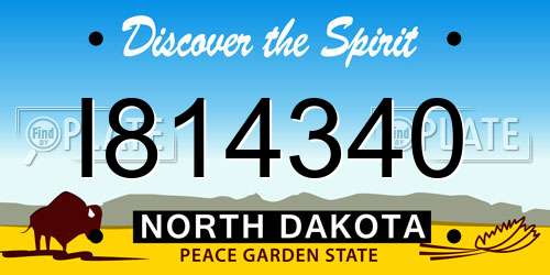 I814340 North Dakota License Plate