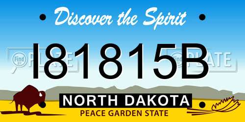 I81815B North Dakota License Plate