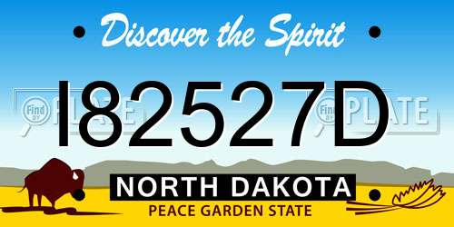 I82527D North Dakota License Plate