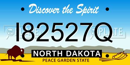 I82527Q North Dakota License Plate
