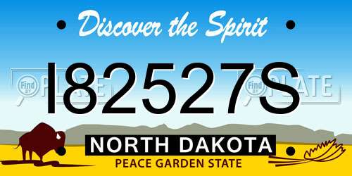 I82527S North Dakota License Plate