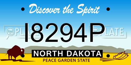 I8294P North Dakota License Plate