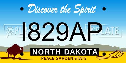 I829AP North Dakota License Plate