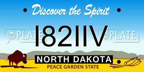 I82IIV North Dakota License Plate
