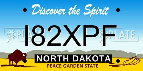 I82XPF North Dakota License Plate