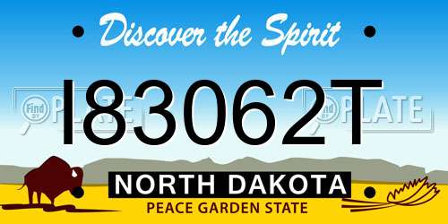 I83062T North Dakota License Plate