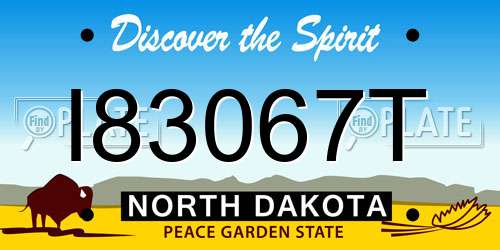I83067T North Dakota License Plate
