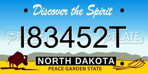 I83452T North Dakota License Plate