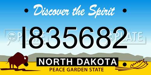 I835682 North Dakota License Plate
