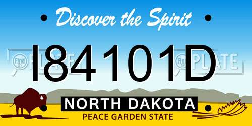 I84101D North Dakota License Plate