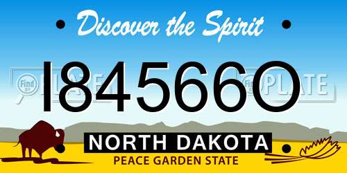 I84566O North Dakota License Plate