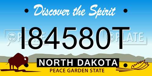 I84580T North Dakota License Plate
