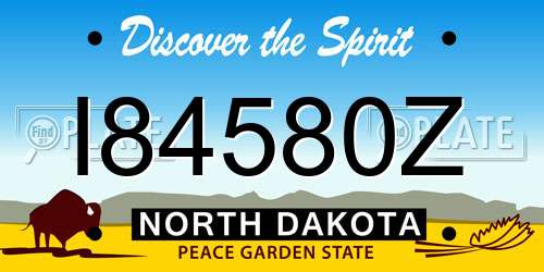 I84580Z North Dakota License Plate