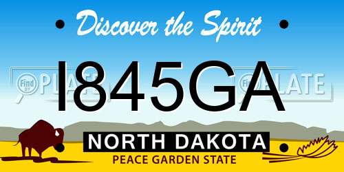 I845GA North Dakota License Plate