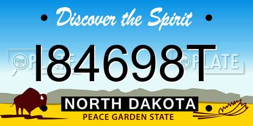 I84698T North Dakota License Plate