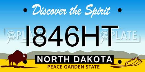 I846HT North Dakota License Plate