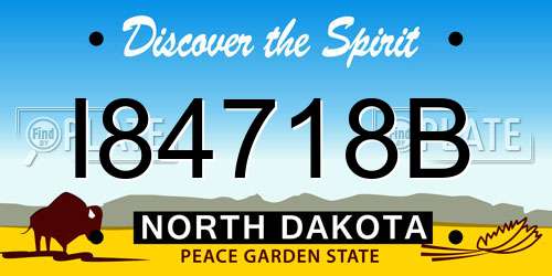I84718B North Dakota License Plate