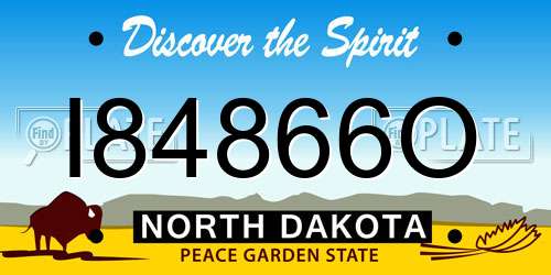 I84866O North Dakota License Plate
