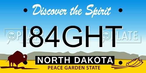 I84GHT North Dakota License Plate