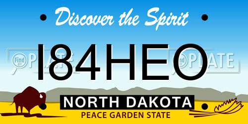 I84HEO North Dakota License Plate