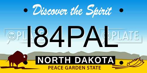 I84PAL North Dakota License Plate