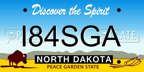 I84SGA North Dakota License Plate