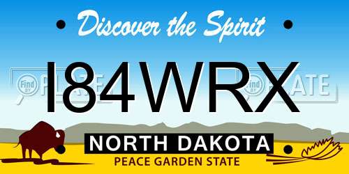 I84WRX North Dakota License Plate