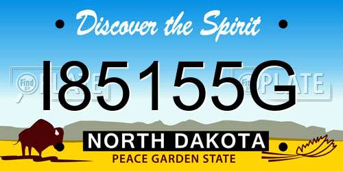 I85155G North Dakota License Plate
