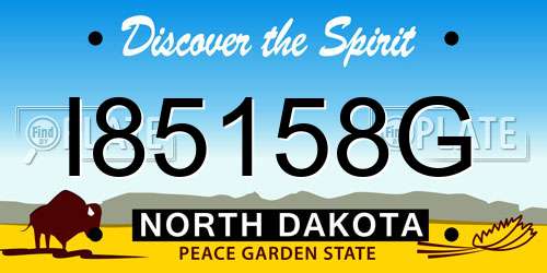 I85158G North Dakota License Plate